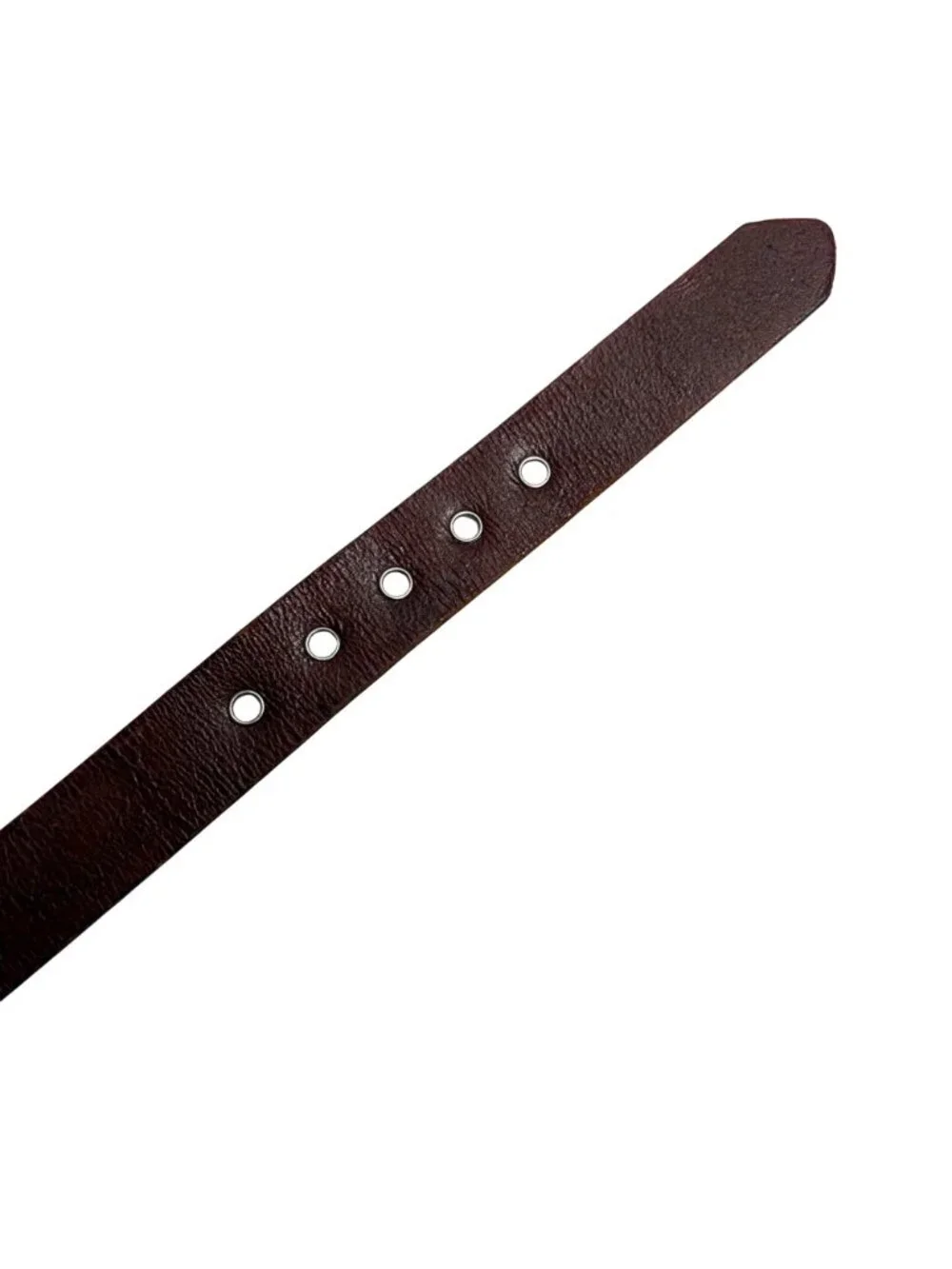 Vintage Calvin Klein Belt Women Large Brown Leather Brass Buckle USA 90s Classic